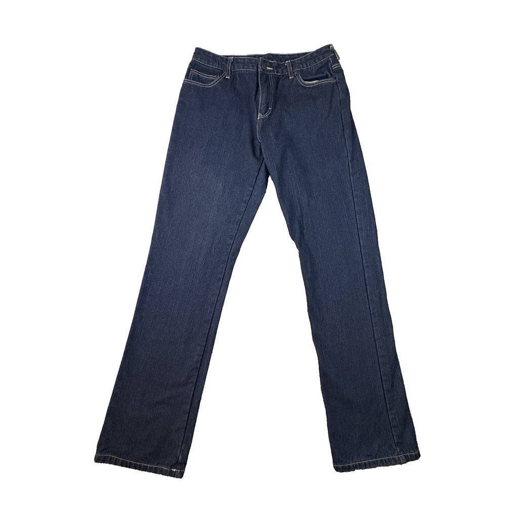 Dickies Youth 10 (32x33) Dark Wash Straight Leg Jeans Workwear Skate Plaid Lined